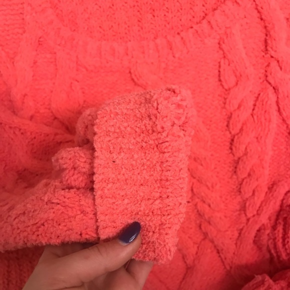 Anthropologie bright pinkish orange coral sweater - Picture 4 of 5